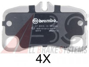 A.B.S. 37726S stabdžių trinkelių rinkinys, diskinis stabdys 
 Techninės priežiūros dalys -> Papildomas remontas
997.352.949.01, 997.352.949.03