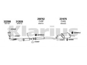 KLARIUS 310057E išmetimo sistema 
 Išmetimo sistema -> Išmetimo sistema, visa