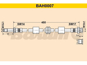 BARUM BAH0007 stabdžių žarnelė 
 Stabdžių sistema -> Stabdžių žarnelės
1001348, 7335771, 95VW-2078-AE