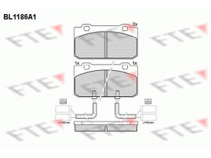 FTE BL1186A1 stabdžių trinkelių rinkinys, diskinis stabdys 
 Techninės priežiūros dalys -> Papildomas remontas
0060750760, 0060750778, 0060750796