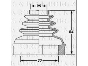 BORG & BECK BCB6192 gofruotoji membrana, kardaninis velenas 
 Ratų pavara -> Gofruotoji membrana
9467577880, 3287.C1, 3287C1
