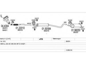 MTS C250218005347 išmetimo sistema 
 Išmetimo sistema -> Išmetimo sistema, visa