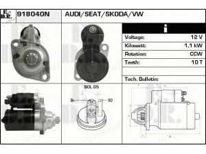 EDR 918040N starteris 
 Elektros įranga -> Starterio sistema -> Starteris
02A911023L, 02A911023LX, 02T911023L