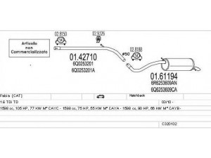 MTS C320132024966 išmetimo sistema 
 Išmetimo sistema -> Išmetimo sistema, visa
