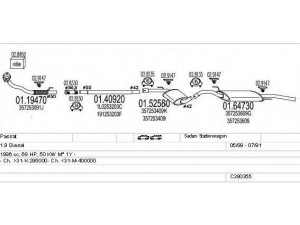 MTS C380355003214 išmetimo sistema 
 Išmetimo sistema -> Išmetimo sistema, visa