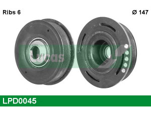 LUCAS ENGINE DRIVE LPD0045 skriemulys, alkūninis velenas 
 Diržinė pavara -> Dirželio skriemulys
8200207435, 8200458171