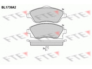 FTE BL1739A2 stabdžių trinkelių rinkinys, diskinis stabdys 
 Techninės priežiūros dalys -> Papildomas remontas
1605081, 1605974, 93176114, 93370275