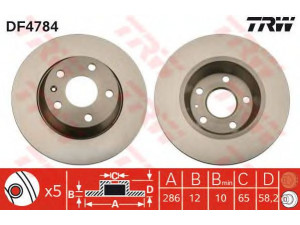 TRW DF4784 stabdžių diskas 
 Stabdžių sistema -> Diskinis stabdys -> Stabdžių diskas
8J0615601