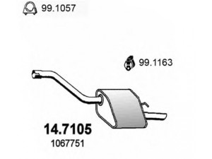 ASSO 14.7105 galinis duslintuvas 
 Išmetimo sistema -> Duslintuvas
1067751, 1067754, 1121653, 1308594