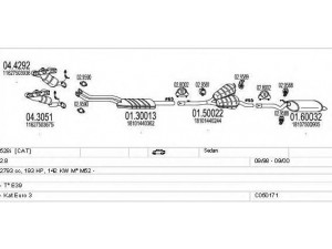 MTS C050171000872 išmetimo sistema 
 Išmetimo sistema -> Išmetimo sistema, visa