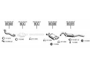 ASMET VA033195 išmetimo sistema 
 Išmetimo sistema -> Išmetimo sistema, visa