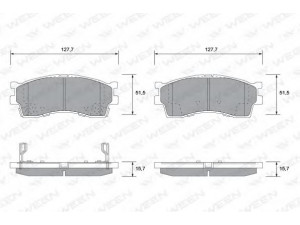 WEEN 151-1126 stabdžių trinkelių rinkinys, diskinis stabdys
0K9B63328Z, 0K9D03328Z, 58115FDC00