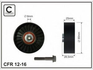 CAFFARO 12-16 kreipiantysis skriemulys, V formos rumbuotas diržas 
 Diržinė pavara -> V formos rumbuotas diržas/komplektas -> Laisvasis/kreipiamasis skriemulys
46547566, 60813721, 60814912, 60814917