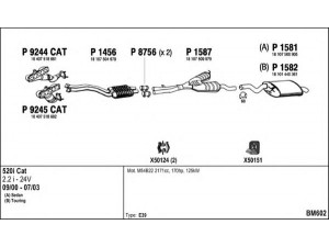 FENNO BM602 išmetimo sistema 
 Išmetimo sistema -> Išmetimo sistema, visa