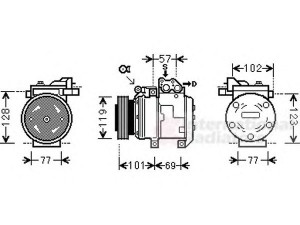 VAN WEZEL 8300K146 kompresorius, oro kondicionierius 
 Oro kondicionavimas -> Kompresorius/dalys
97701-1D500, 977011D500, 977012E500