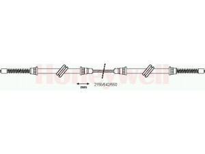 BENDIX 431086B trosas, stovėjimo stabdys 
 Stabdžių sistema -> Valdymo svirtys/trosai
7701348283