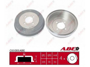 ABE C61001ABE stabdžių būgnas 
 Stabdžių sistema -> Būgninis stabdys -> Stabdžių būgnas
43206-70A10