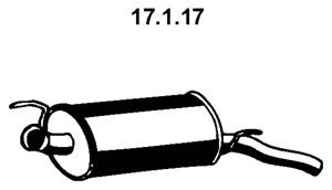 EBERSPÄCHER 17.1.17 galinis duslintuvas 
 Išmetimo sistema -> Duslintuvas
77 00 812 807