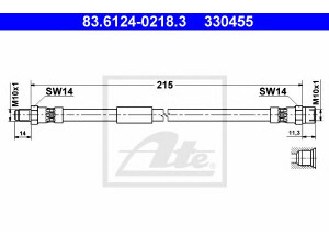ATE 83.6124-0218.3 stabdžių žarnelė 
 Stabdžių sistema -> Stabdžių žarnelės
34 32 2 227 102, 34 32 2 227 388