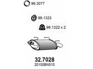 ASSO 32.7028 galinis duslintuvas 
 Išmetimo sistema -> Duslintuvas
20100BM510