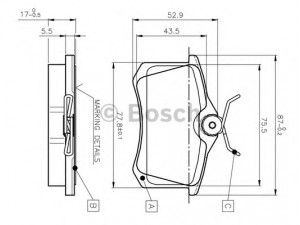 BOSCH 0 986 TB2 137 stabdžių trinkelių rinkinys, diskinis stabdys
1001096, 1027640, 1027650, 95WX2M008BA