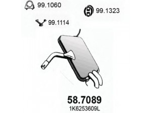 ASSO 58.7089 galinis duslintuvas 
 Išmetimo sistema -> Duslintuvas
1K6253609L, JZW253609L
