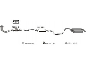 ERNST 030174 išmetimo sistema 
 Išmetimo sistema -> Išmetimo sistema, visa