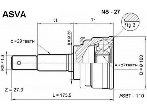 ASVA NS-27 jungčių komplektas, kardaninis velenas 
 Ratų pavara -> Sujungimai/komplektas
39100-31U00, 39100-32U05, 39101-31U00