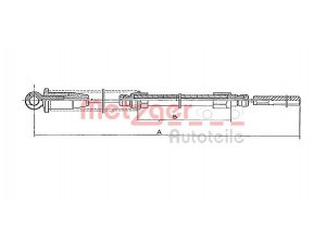 METZGER 1251.2 trosas, stovėjimo stabdys 
 Stabdžių sistema -> Valdymo svirtys/trosai
5951342, 5951342C