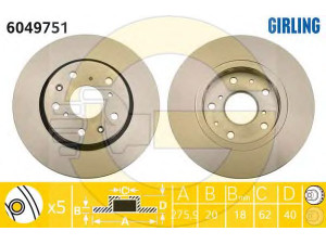 GIRLING 6049751 stabdžių diskas 
 Dviratė transporto priemonės -> Stabdžių sistema -> Stabdžių diskai / priedai
5531157K00, 5531157K00000, 5531157K01
