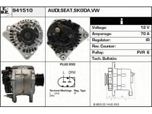 EDR 941510 kintamosios srovės generatorius 
 Elektros įranga -> Kint. sr. generatorius/dalys -> Kintamosios srovės generatorius
028903028C, 030903023, 030903023H