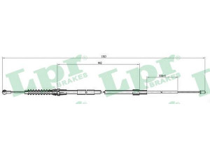 LPR C0968B trosas, stovėjimo stabdys 
 Stabdžių sistema -> Valdymo svirtys/trosai
1T0609721H, 1T0609721J