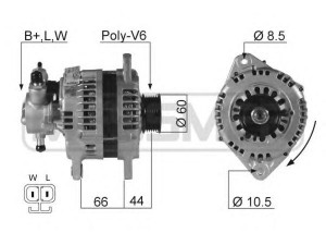 ERA 210062 kintamosios srovės generatorius 
 Elektros įranga -> Kint. sr. generatorius/dalys -> Kintamosios srovės generatorius
31100-PLZ-D00, 897189-1130, 897189-1133