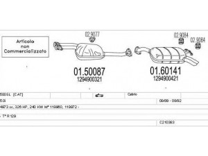 MTS C210383008703 išmetimo sistema 
 Išmetimo sistema -> Išmetimo sistema, visa