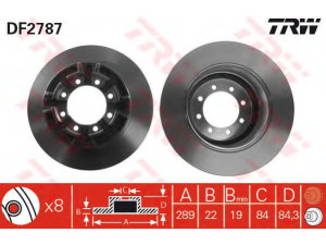 TRW DF2787 stabdžių diskas 
 Dviratė transporto priemonės -> Stabdžių sistema -> Stabdžių diskai / priedai
1908773, 42471111, 7180256