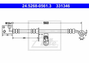 ATE 24.5268-0561.3 stabdžių žarnelė 
 Stabdžių sistema -> Stabdžių žarnelės
01464-SMT-E00