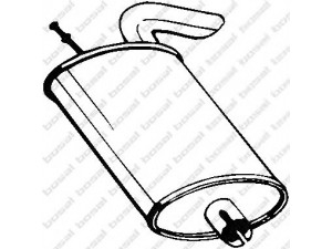 BOSAL 130-205 galinis duslintuvas 
 Išmetimo sistema -> Duslintuvas
0454 6951, 4546 073, 4546 951