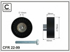 CAFFARO 22-99 kreipiantysis skriemulys, V formos rumbuotas diržas 
 Diržinė pavara -> V formos rumbuotas diržas/komplektas -> Laisvasis/kreipiamasis skriemulys
1J0 145 276, 1J0 145 276 B, 6QD 145 276