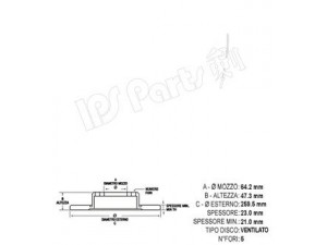 IPS Parts IBT-1404 stabdžių diskas 
 Stabdžių sistema -> Diskinis stabdys -> Stabdžių diskas
45251-S30-000
