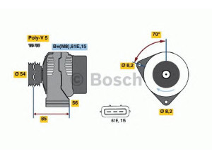 BOSCH 0 986 039 730 kintamosios srovės generatorius 
 Elektros įranga -> Kint. sr. generatorius/dalys -> Kintamosios srovės generatorius
12 31 2 246 149, 12 31 2 246 150