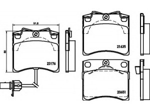 HELLA 8DB 355 018-521 stabdžių trinkelių rinkinys, diskinis stabdys 
 Techninės priežiūros dalys -> Papildomas remontas
7D0698151C, 7D0698151H, 7D0698151C