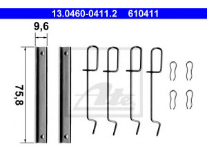 ATE 13.0460-0411.2 priedų komplektas, diskinių stabdžių trinkelės 
 Stabdžių sistema -> Diskinis stabdys -> Stabdžių dalys/priedai
77 01 201 836, 77 01 201 987