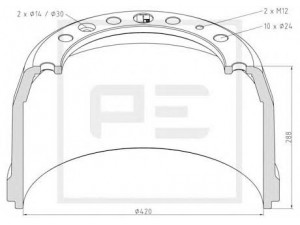 PE Automotive 106.063-00A stabdžių būgnas 
 Stabdžių sistema -> Būgninis stabdys -> Stabdžių būgnas
0 057 983, 0 365 579, 057983, 1 523 681