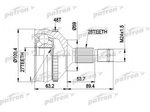 PATRON PCV1180 jungčių komplektas, kardaninis velenas 
 Ratų pavara -> Sujungimai/komplektas
95653009, 327235, 3272N0, 3273A6