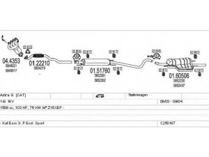 MTS C250187005308 išmetimo sistema 
 Išmetimo sistema -> Išmetimo sistema, visa