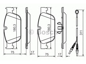 BOSCH 0 986 494 526 stabdžių trinkelių rinkinys, diskinis stabdys 
 Techninės priežiūros dalys -> Papildomas remontas
16 101 040 80, 4254 73, 16 101 040 80