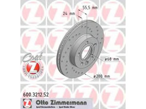 ZIMMERMANN 600.3212.52 stabdžių diskas 
 Dviratė transporto priemonės -> Stabdžių sistema -> Stabdžių diskai / priedai
701 615 301 F, 7D0 615 301 A, 7D0 615 301 C