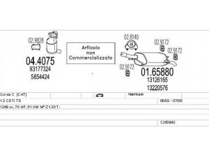MTS C250942010517 išmetimo sistema 
 Išmetimo sistema -> Išmetimo sistema, visa