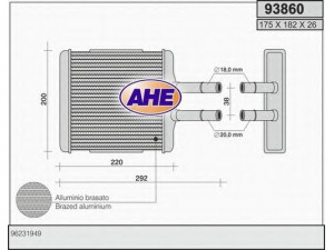 AHE 93860 šilumokaitis, salono šildymas 
 Šildymas / vėdinimas -> Šilumokaitis
96231949