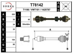 EAI T78142 kardaninis velenas 
 Ratų pavara -> Kardaninis velenas